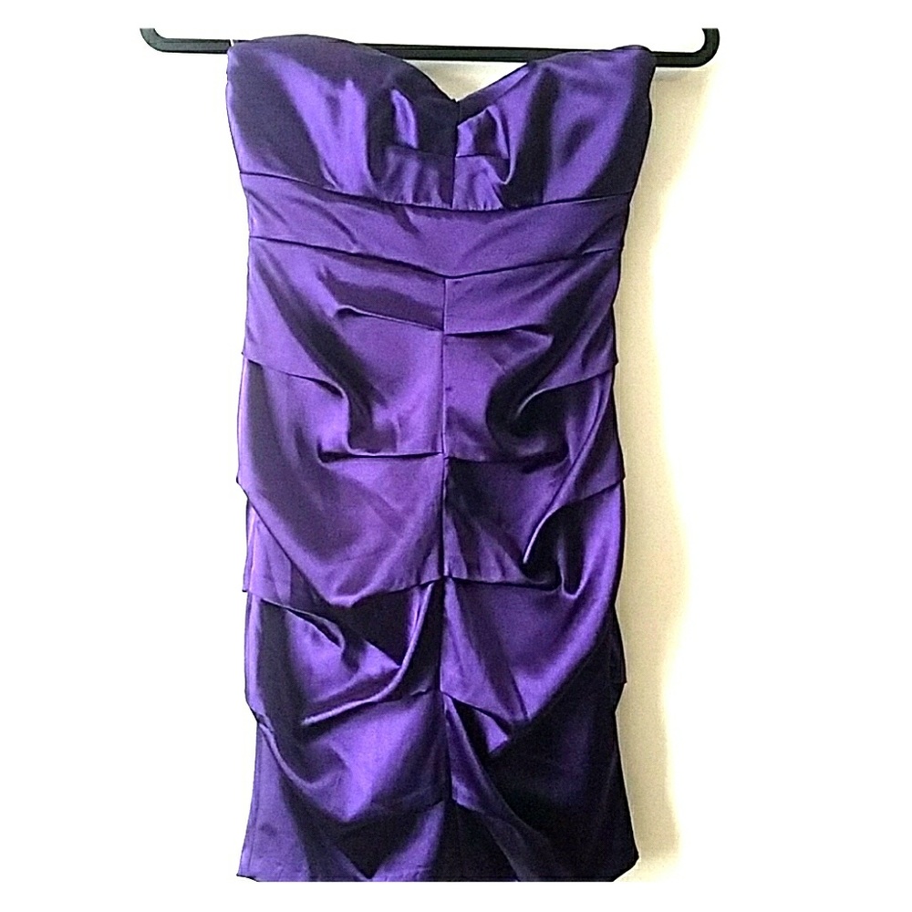 Elegant plum ruffled dress